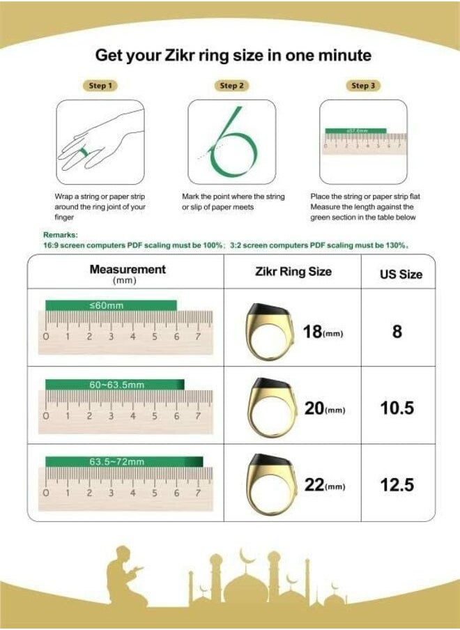 iQIBLA Smart Tasbih Zikr Ring Lite New 2022   only 11.7g 18 MM BLACK  - Image 5