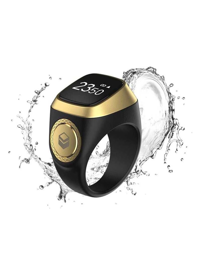 iQIBLA Smart Tasbih Zikr Ring Lite New 2022   only 11.7g 18 MM BLACK  - Image 1