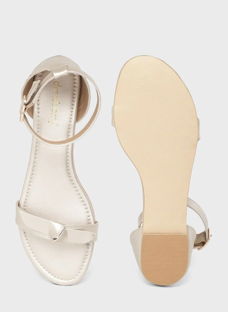 Dress Berry Open Toe Flat Sandal