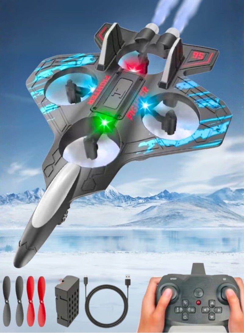 ZedPlay RC Aeroplane 2.4GHz Remote Control Fighter Quadcopter Floating Fighter Plane – RTF Airplane Toy with Colored Lights and USB Charging, Ideal for Beginners, Kids, and Adults - Image 1