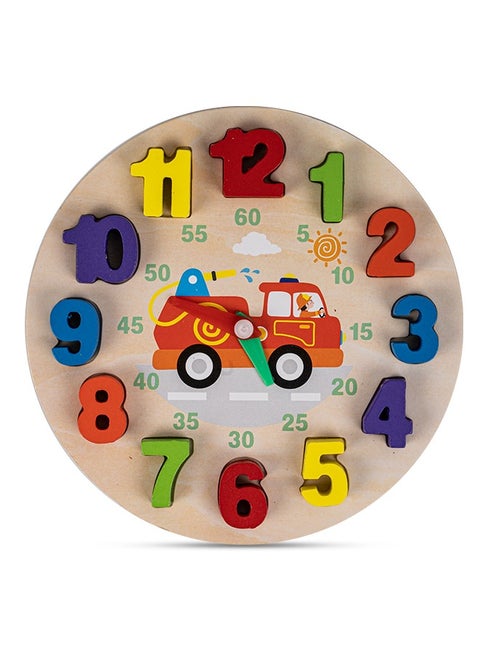 Wooden Teaching Clock Puzzle For Kids Toys, Wooden Clock Toy Digital Numbers Puzzle Block Color Shape Sorting Block, Preschool Learning Educational Baby Toys Block Toys For Kids 3+ Years