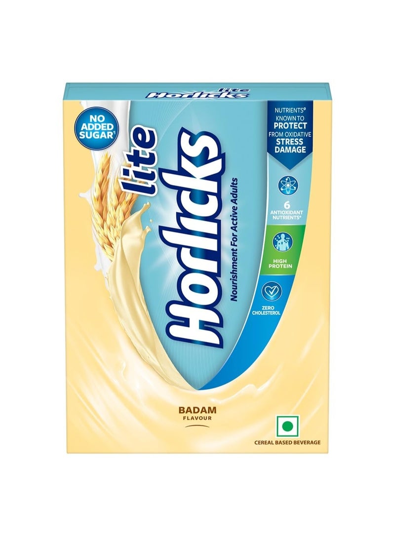 Horlicks Lite Badam Flavour Health & Nutrition Drink, 450g Refill Pack & Horlicks Lite Regular Malt Health & Nutrition Drink, 450g Jar COMBO - Image 2