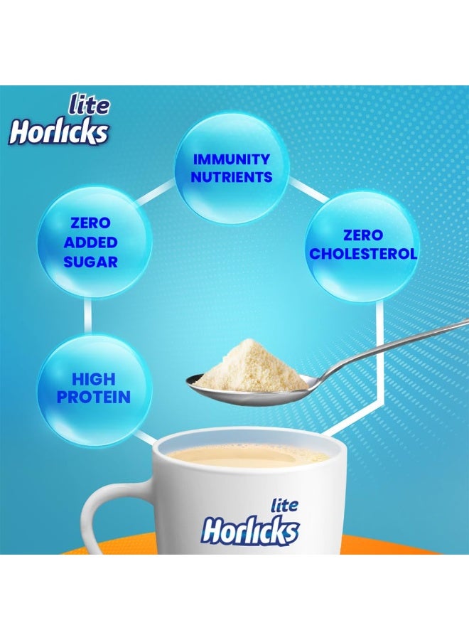 Horlicks Lite Badam Flavour Health & Nutrition Drink, 450g Refill Pack & Horlicks Lite Regular Malt Health & Nutrition Drink, 450g Jar COMBO - Image 3