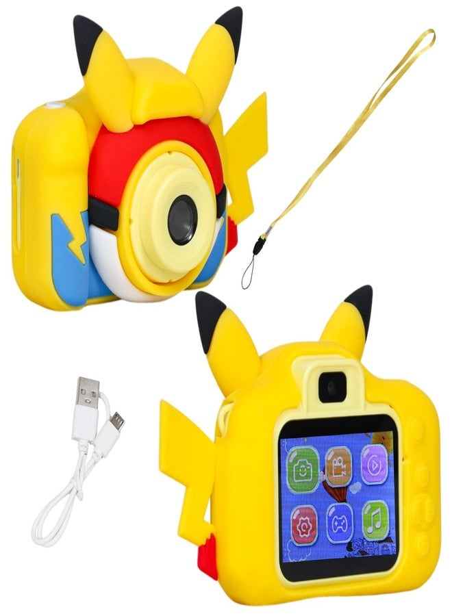 PN AVAN Pikachuu Kids Digital Camera for Boys & Girls Age 3-10 Years with Selfie Camera, Video Recording, USB Rechargeable & Micro SD Card Support | Cute Cartoon Mini Camera Toy for Kids (Pikachu) - Image 1