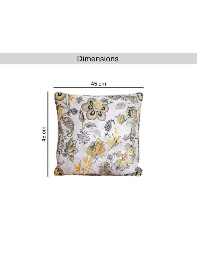 Pan Home وسادة خارجية مطبوعة من بوتانيكا 45x45 سم - رمادي/أصفر - Image 4