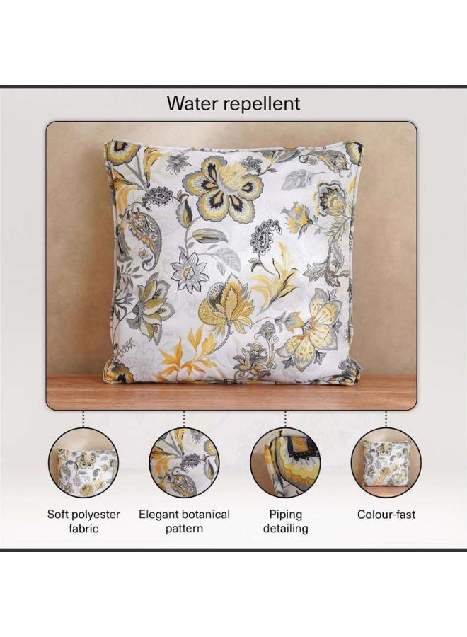 Pan Home وسادة خارجية مطبوعة من بوتانيكا 45x45 سم - رمادي/أصفر - Image 3