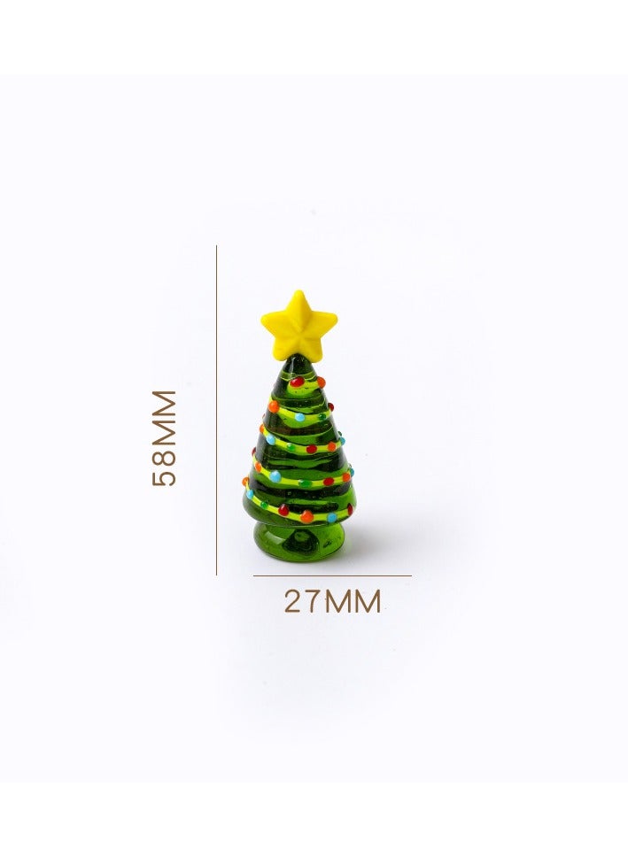 Christmas Glass Ornament Christmas Tree Santa Claus Creative Home Cartoon Mini Ornament  - Image 1