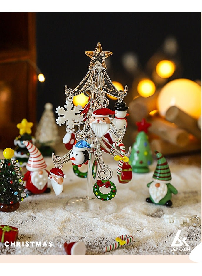 Christmas Glass Ornament Christmas Tree Santa Claus Creative Home Cartoon Mini Ornament  - Image 3