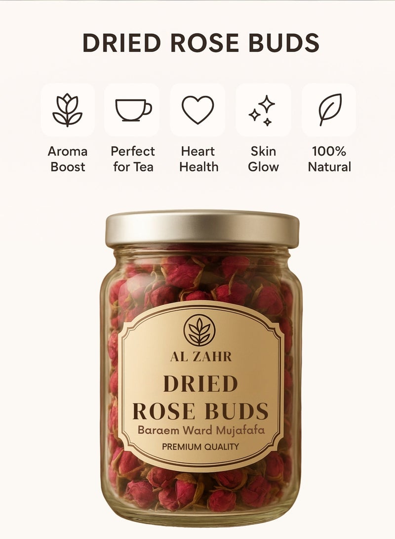 Zahr Dried Rose Buds (Baraem Ward Mujafafa) – Premium Natural Whole Rose Buds | 100% Pure Hand-Selected Flower Buds for Gardening, Seed Care, Botanical & Decorative Use - Image 3
