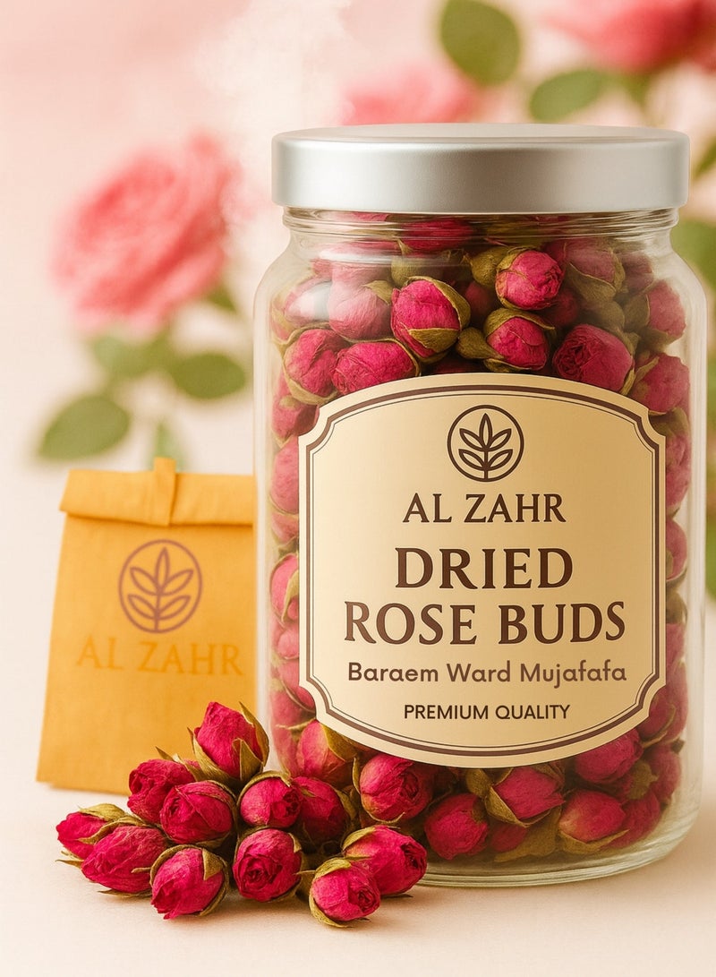 Zahr Dried Rose Buds (Baraem Ward Mujafafa) – Premium Natural Whole Rose Buds | 100% Pure Hand-Selected Flower Buds for Gardening, Seed Care, Botanical & Decorative Use - Image 1