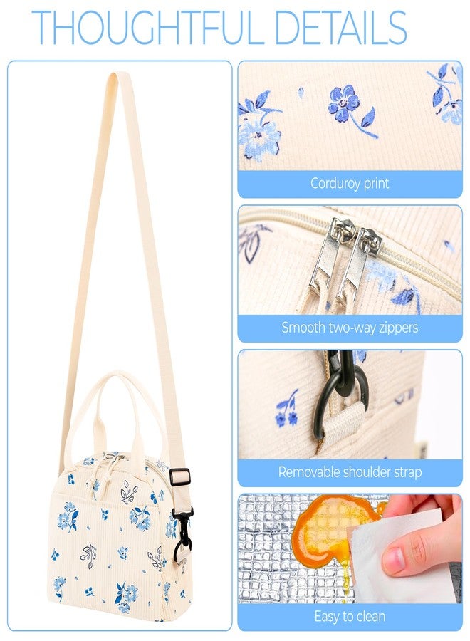 WOBAGMEN Lunch Bag for Women,Insulated Large Lunch Box,Reusable leakproof Lunch Totebag for Adult Work Office Picnic (blue flora) - Image 4