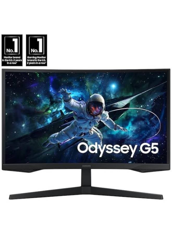 Samsung 32" Curved Gaming Monitor 165Hz 2K QHD | Immersive VA Panel, HDR10, AMD FreeSync, High Contrast Gaming | Samsung Odyssey G5 | Black Black - Image 1