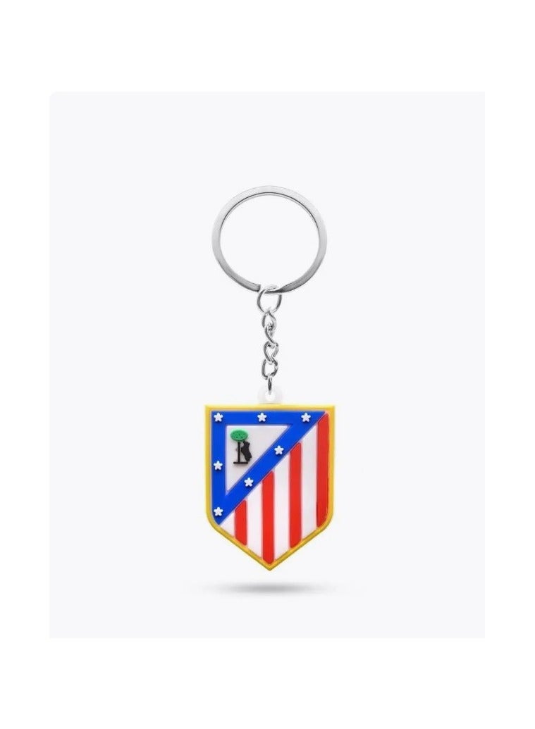 MARIO DRAFTS Atletico Madrid Football Club Logo Keychain, Official Team Crest Design, Metal Ring - Image 1