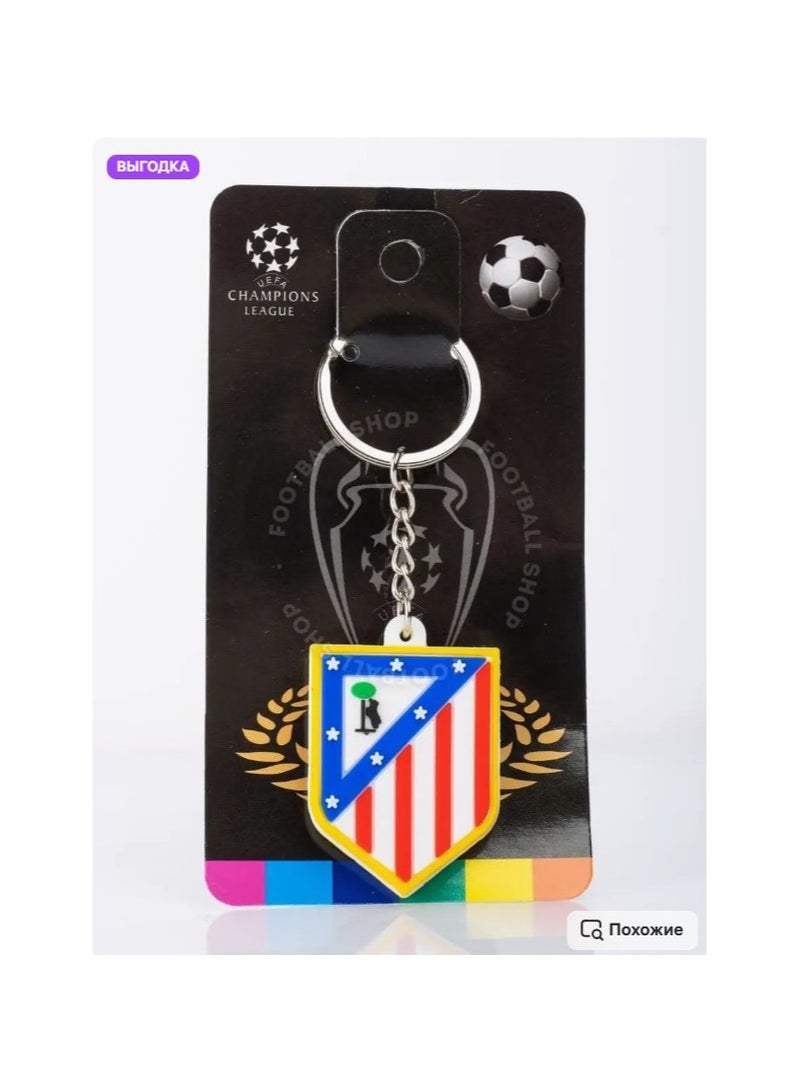 MARIO DRAFTS Atletico Madrid Football Club Logo Keychain, Official Team Crest Design, Metal Ring - Image 3