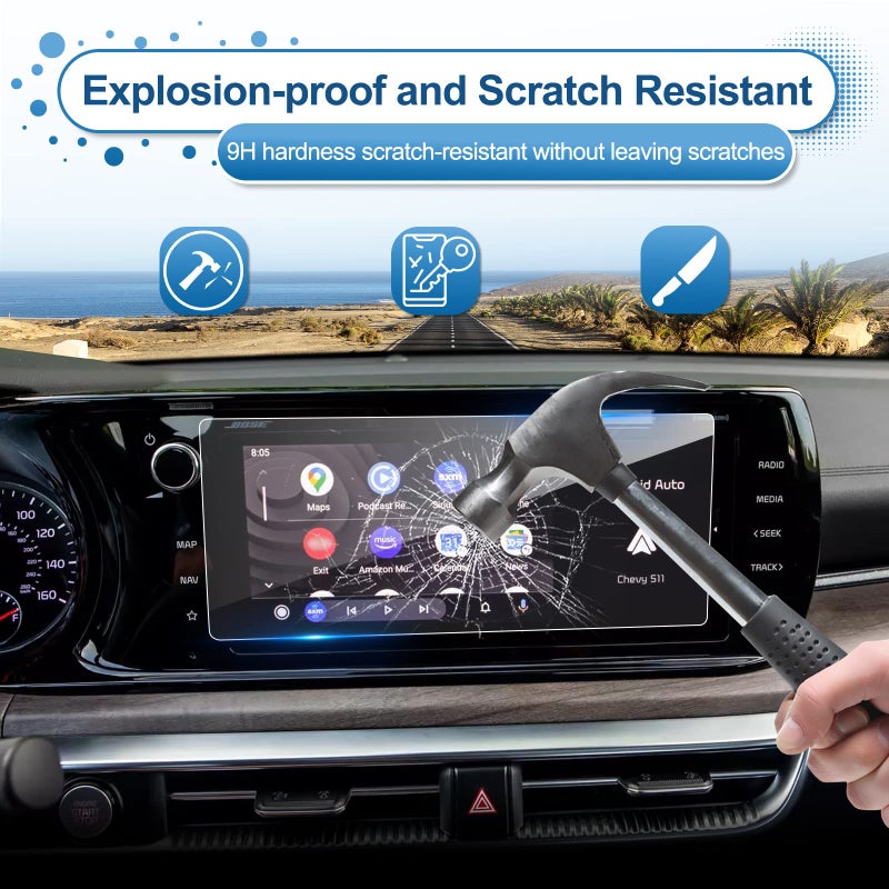 Coleya 2021 2022 2023 2024 K ia K5 Screen Protector for Kia K5 (GT-Line/EX/GT) 10.25-inch Touch Screen, 9H Hardness Tempered Glass 2024 2023 K5 Accessories HD Transparent Protective Film 10.25" - Image 5