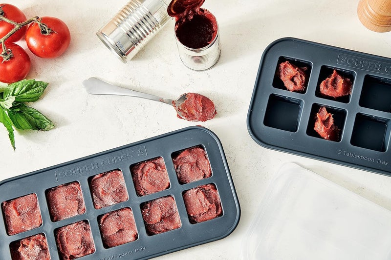 Souper Cubes 2 Tbsp Silicone Freezer Molds  Perfect for Storing Garlic Herbs Ginger Pesto Tomato Paste Lemon Juice Purees and More  Silicone Baby Food Freezer Tray  Charcoal  2Pack - Image 4