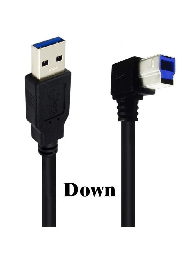 Traovien USB 3.0 Printer Cable, USB 3.0 Type A Male to Type B Male Plug 90 Degree High Speed Printer for Printer,Monitor,External Hard Drivers,Scanner - 50cm/1.5Ft (3.0 A to B Down Angle) - Image 2