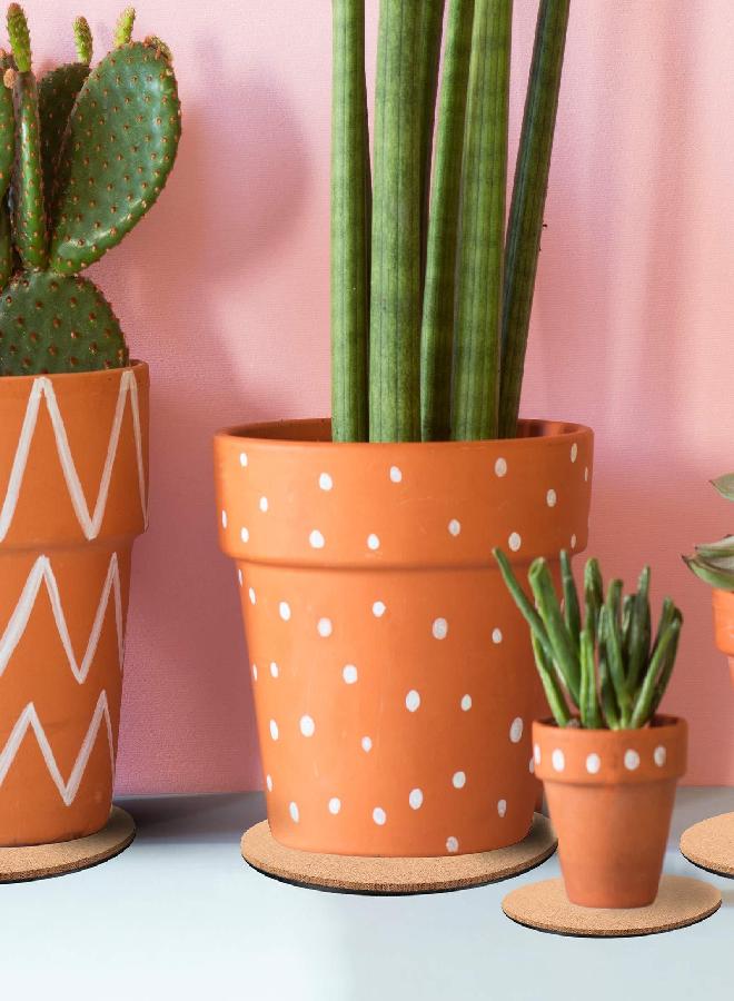 Patelai 10 Pieces 3 Sizes Plate Pad Cork Plant Coasters, 4/6/8 Inch Cork Plant Mats Cork Coasters for Plants, Plant Coasters for House Plants Indoors  - Image 3