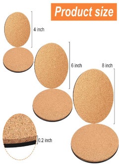 Patelai 10 Pieces 3 Sizes Plate Pad Cork Plant Coasters, 4/6/8 Inch Cork Plant Mats Cork Coasters for Plants, Plant Coasters for House Plants Indoors  - Image 2