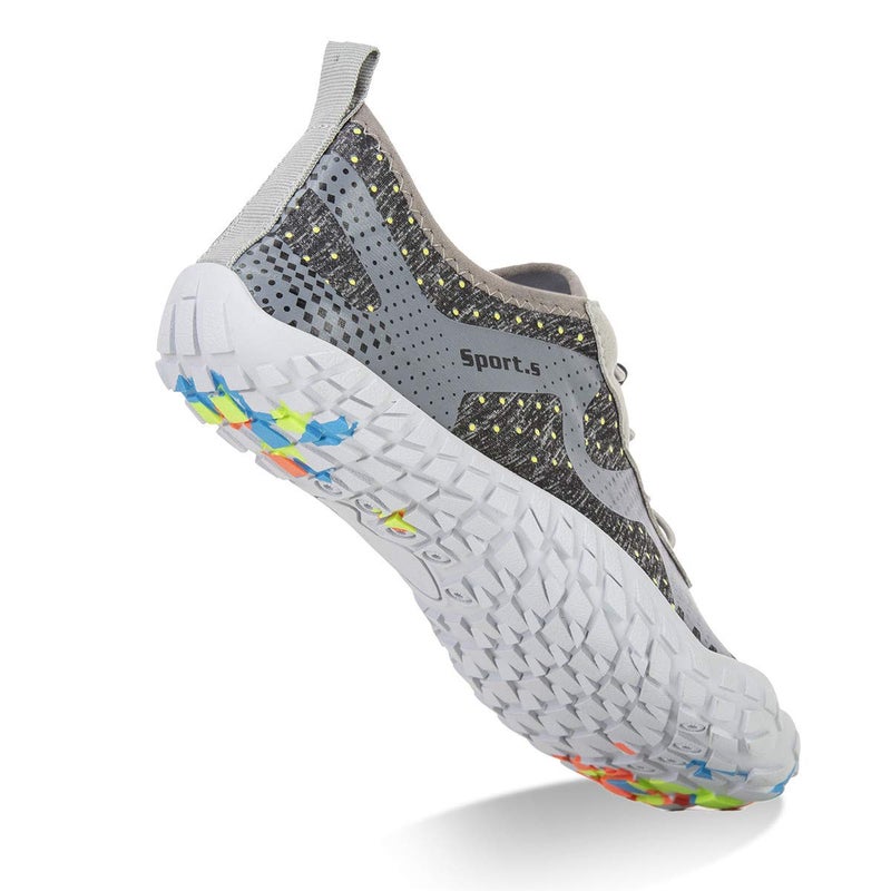 WateLves Water Shoes for Men Women Barefoot Quick-Dry Aqua Sock Outdoor Athletic Sport Shoes Kayaking Boating Hiking Surfing Walking (A-Light Gray, 41) - Image 4