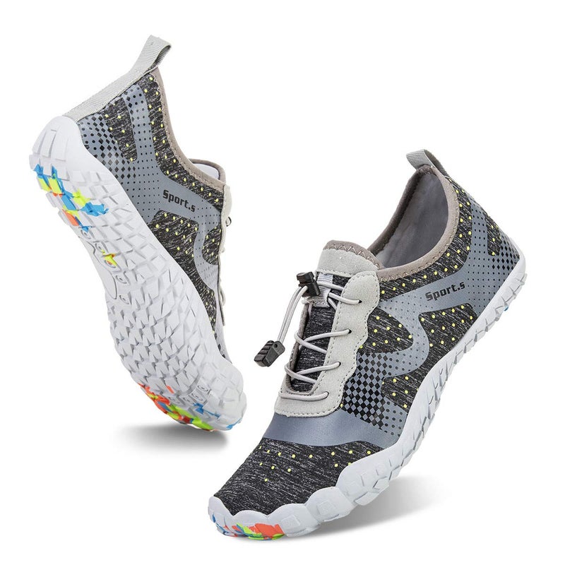 WateLves Water Shoes for Men Women Barefoot Quick-Dry Aqua Sock Outdoor Athletic Sport Shoes Kayaking Boating Hiking Surfing Walking (A-Light Gray, 41) - Image 1
