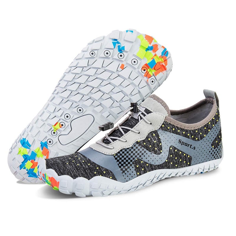 WateLves Water Shoes for Men Women Barefoot Quick-Dry Aqua Sock Outdoor Athletic Sport Shoes Kayaking Boating Hiking Surfing Walking (A-Light Gray, 41) - Image 2