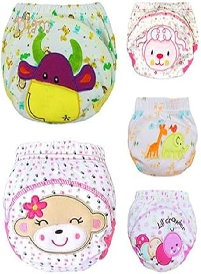 Reusable Washable cloth diapers Training Cloth Diapers Leak proof Baby Cloth Diaper Washable 0-3 Years Baby Reusable Diapers Product ( 5pcs )