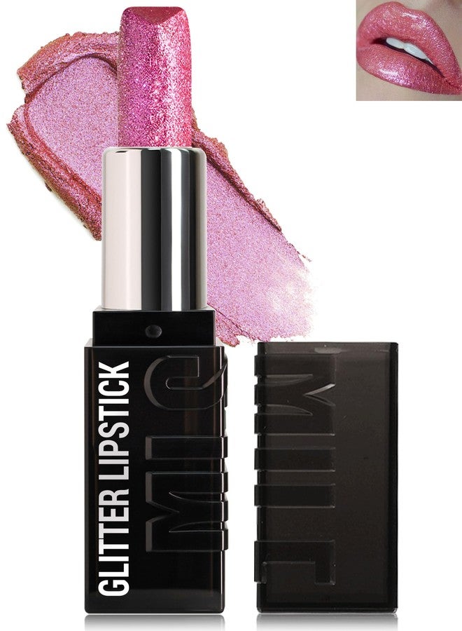 LYSdefeu Diamond Glitter Matte Lipstick,Long Lasting Waterproof Pink Metallic Sparkling High Pigment Non-Stick Lip Stain Tint Lip Gloss,Full-coverage Lipgloss,Mother's Day Lip Makeup Gift for Women Girl-02 - Image 1