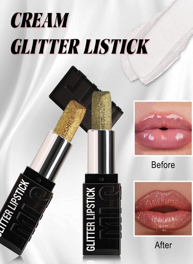 LYSdefeu Diamond Glitter Matte Lipstick,Long Lasting Waterproof Pink Metallic Sparkling High Pigment Non-Stick Lip Stain Tint Lip Gloss,Full-coverage Lipgloss,Mother's Day Lip Makeup Gift for Women Girl-02 - Image 4