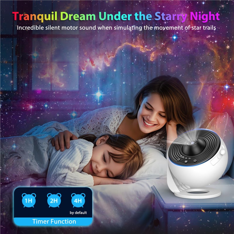 FlyEagle Galaxy Projector for Bedroom, HD Image Star Projector Galaxy Light Adjustable Knob, 13 Film Discs Planetarium Projector for Kids, 360Â° Rotating 1/2h Timer Simple 3-Button Control - Image 5