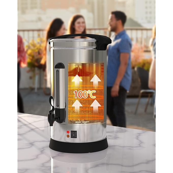 GarveeTech Coffee Urn 110 Cup, Dual Layers Stainless Steel Commercial Coffee Maker 16 L/4.2 gal Large Coffee Dispenser, Fast Brewing Electric Hot Water Dispenser With Keep-Warm Mode For Events Catering - Image 2
