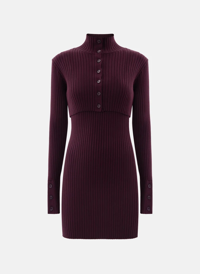 ليتشي فستان جيرسي قصير مع بوليرو بلون موحد