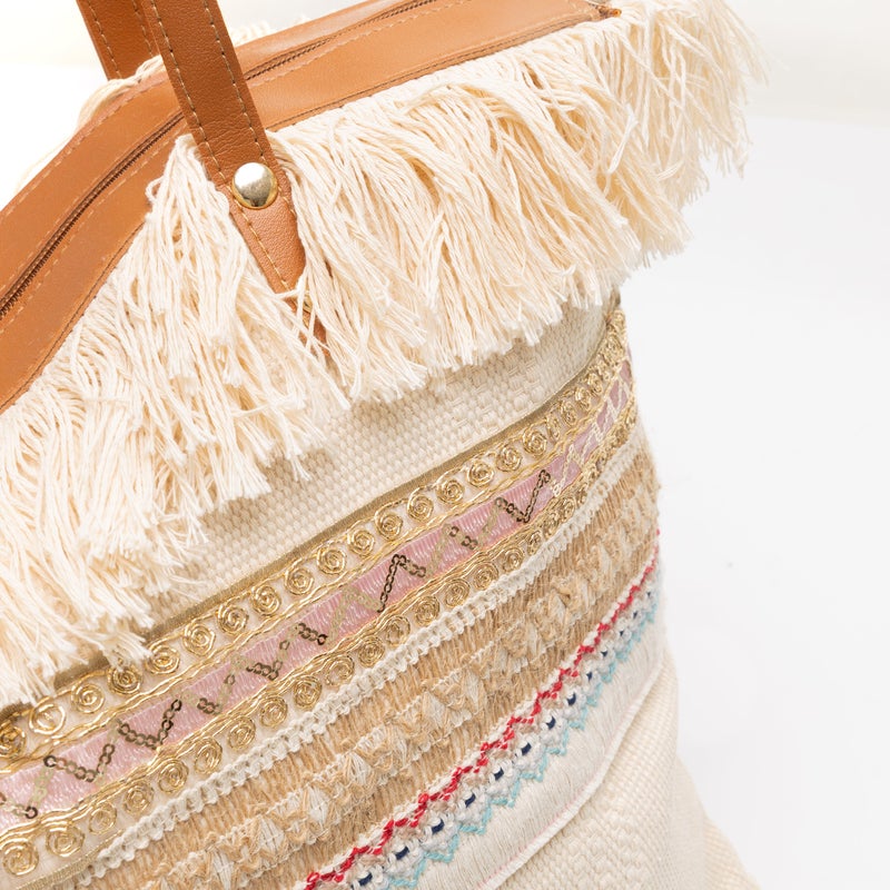 Mr.joe Boho Embroidered Fringe Tote Bag - Image 5