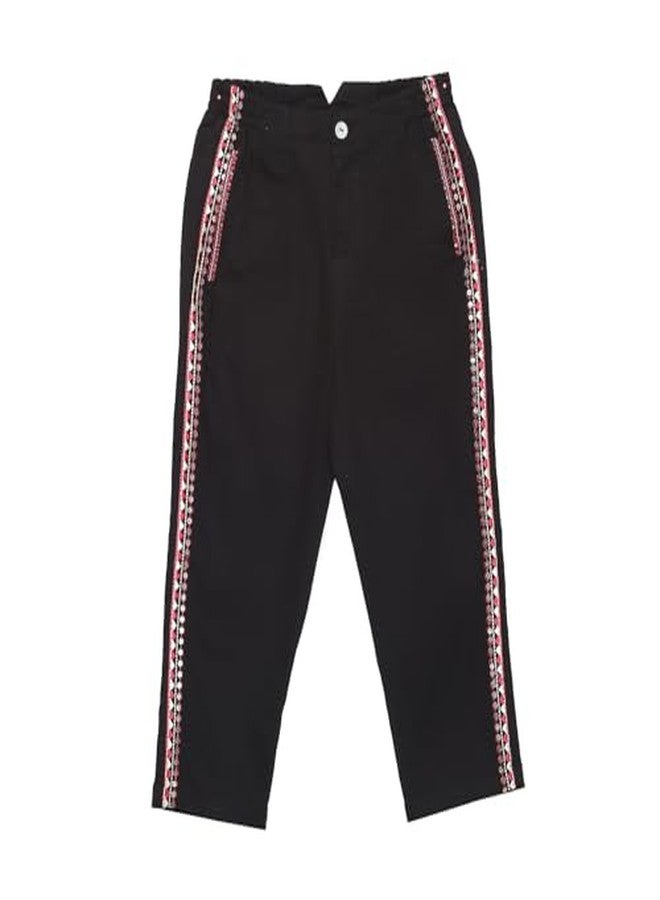 BIBA Girl's Rayon Shirt, Pant (KWEKDALI6127AW24REDBLK_Red-Black - Image 4
