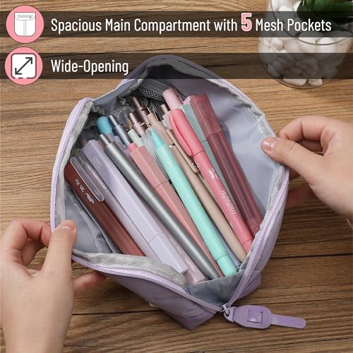Mr. Pen- Fabric Pencil Case Pouch, Purple, Triangular Shape Pencil Pouch - Image 3