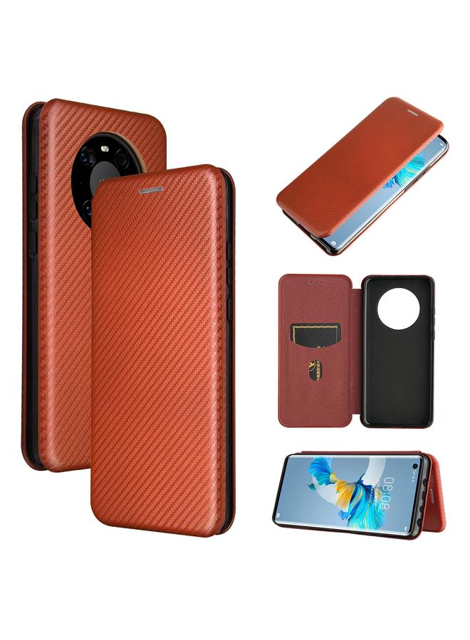 اس-توب جراب لهاتف Huawei Mate 40 مصنوع من ألياف الكربون بتصميم قلاب أفقي مصنوع من مادة TPU + PC + جلد PU مع فتحة للبطاقات - Image 1