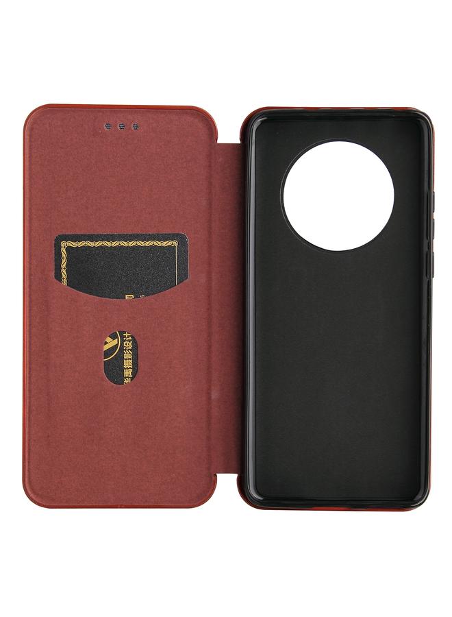 اس-توب جراب لهاتف Huawei Mate 40 مصنوع من ألياف الكربون بتصميم قلاب أفقي مصنوع من مادة TPU + PC + جلد PU مع فتحة للبطاقات - Image 5