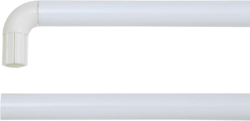 Adjustable Stainless Steel Shower Curtain Rod - Multi Size and Color Rustproof Easy Installation White Extension 80x80x80cm - Image 2