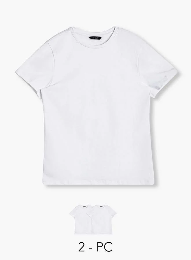 Splash FAV Women Crew Neck Short Sleeve T-shirt - Set of 2