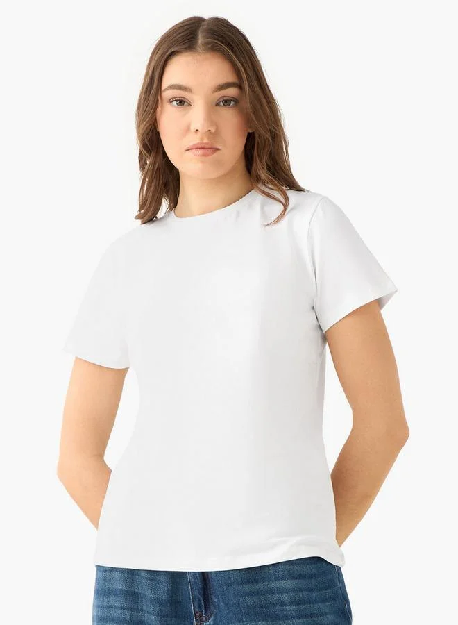 سبلاش فيڤ Women Crew Neck Short Sleeve T-shirt - Set of 2