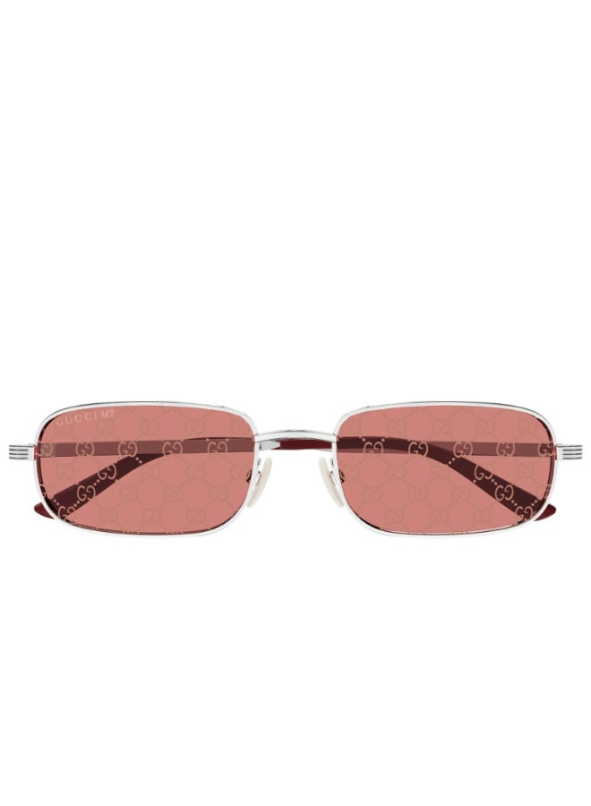 GUCCI نظارات شمسية مستطيلة للجنسين GUCCI GG1457S 004 57 - فضي - Image 2