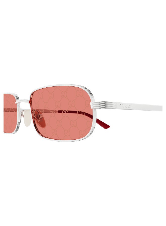 GUCCI نظارات شمسية مستطيلة للجنسين GUCCI GG1457S 004 57 - فضي - Image 3