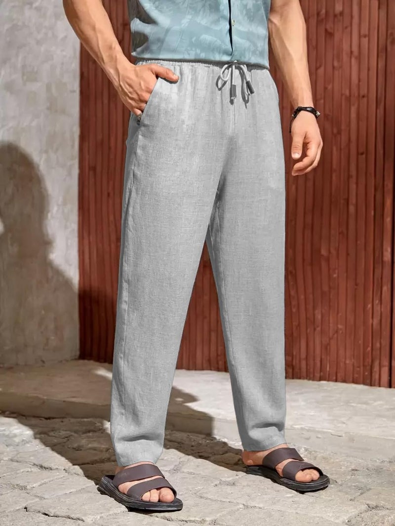 JVX Men Trouser || Lilen Trouser for Men || Lilen Pant (TROUSER-07) (in, Numeric, 34, LIGHTGREY) - Image 2
