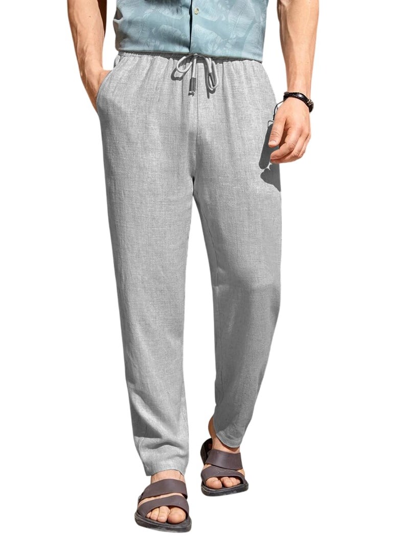 JVX Men Trouser || Lilen Trouser for Men || Lilen Pant (TROUSER-07) (in, Numeric, 34, LIGHTGREY) - Image 5