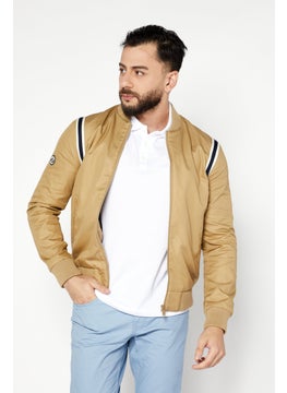 Men Sportswear Fit Long Sleeve Outdoor Jackets, Tan