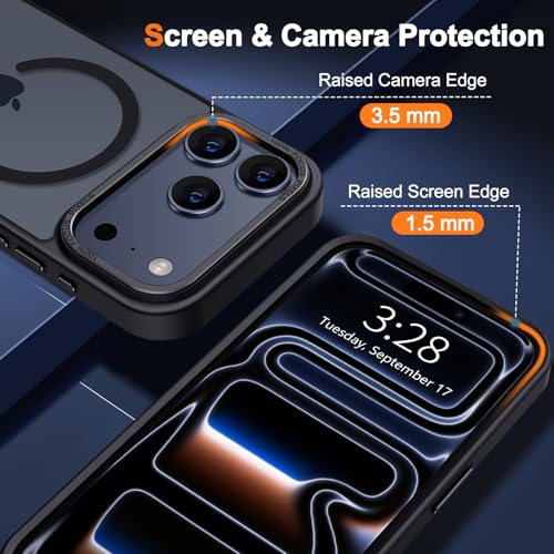 Hython Case for iPhone 17 Pro Max Case Magnetic Translucent Matte Phone Cases 6.9" [Compatible with MagSafe] Thin Slim Fit Shockproof Bumper Hard Protective Cover for Women Men Girls, Frosted Black - Image 4