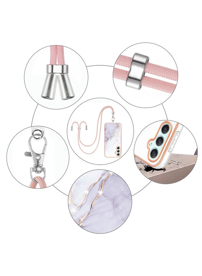 اس-توب جراب لهاتف Samsung Galaxy A24 4G، جراب هاتف IMD مزدوج الجوانب مطلي بالرخام الكهربائي مع حبل تعليق - Image 4