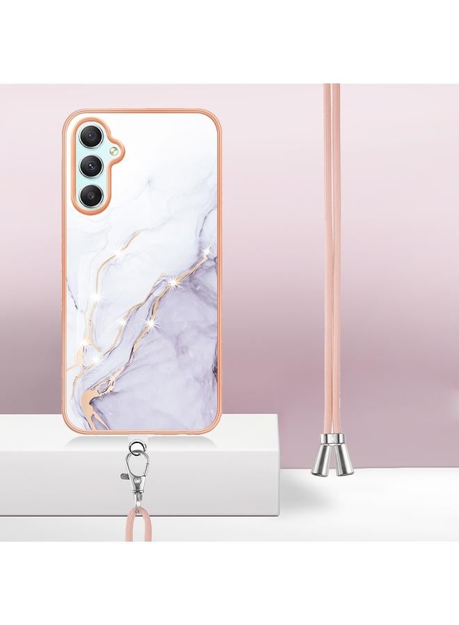 اس-توب جراب لهاتف Samsung Galaxy A24 4G، جراب هاتف IMD مزدوج الجوانب مطلي بالرخام الكهربائي مع حبل تعليق - Image 5