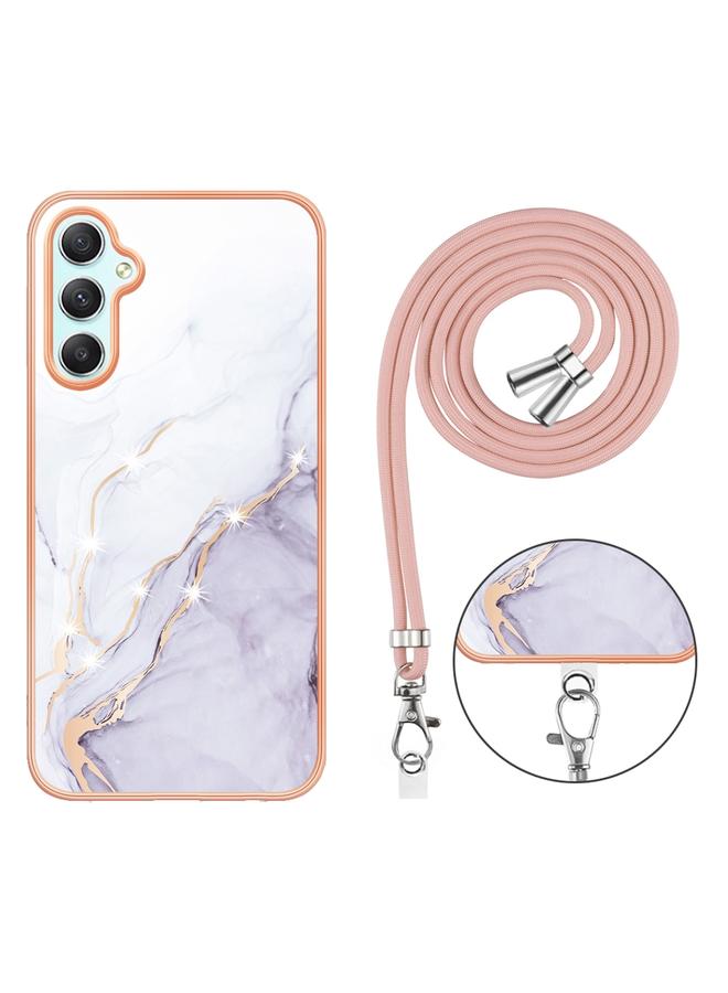 اس-توب جراب لهاتف Samsung Galaxy A24 4G، جراب هاتف IMD مزدوج الجوانب مطلي بالرخام الكهربائي مع حبل تعليق - Image 2