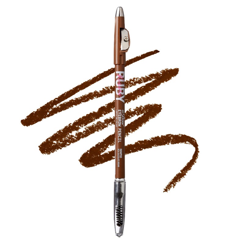 Ruby Kisses GoBrow Eyebrow Pencil, Sharpenable, Longwear, Long Lasting Eyebrow Wooden Pencil for Natural-Looking Brows 3 PACK (Chocolate Brown) - Image 3